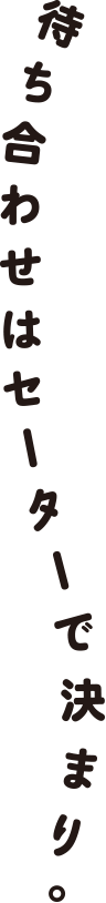 待ち合わせはセーターで決まり。